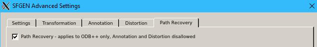 use the Path Recovery tab from the Advanced Settings